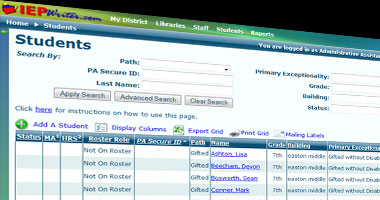 IEPWriter Student Screen